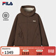 FILA 斐樂(lè )官方男士棉服2026春新款時(shí)尚休閑寬松上衣保暖連帽外套 深土色-BN XL 180/100A/XL