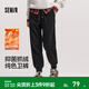 森馬（Semir）休閑褲女冬季發(fā)熱抑菌抓絨純色束腳長(cháng)褲保暖基礎百搭女生衛褲 黑色90001 S