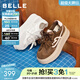 百麗（Belle）時(shí)尚愛(ài)心小白板鞋女厚底增高雙鞋帶休閑鞋B2906CM5 咖色 37 (235mm)