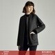 顏域氣質(zhì)毛呢外套女2023新款冬季高級感中長(cháng)款羊毛赫本風(fēng)大衣 黑色 L 40
