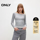 ONLY冬季氣質(zhì)簡(jiǎn)約拼接大領(lǐng)口修身打底針織衫女|124413013 G11 淺灰花色 S 160/80A