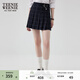 Teenie Weenie小熊秋季格紋百褶短裙學(xué)院風(fēng)休閑半身裙灰色半裙女裝 撞色 XS (155)