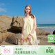 三彩2025夏季新款仿棉麻連衣裙無(wú)袖扭結背心裙寬松長(cháng)裙度假風(fēng)M 檸檬黃 S 155/80A