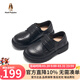 暇步士（Hush Puppies）童鞋女童皮鞋秋季新款兒童鞋男童軟底表演真皮演出學(xué)生中大童鞋子 HP5801003黑色 28 適合腳長(cháng)17.6cm