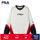 FILA 斐樂(lè )童裝男大童長(cháng)袖T恤2026夏季新款純棉休閑寬松上衣 云菇白-WT 170