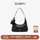 半坡飾族（bampo）金元包大號 頭層牛皮hobo包單肩包秋冬新款斜挎腋下包女38禮物 墨碳黑930