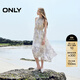ONLY2025夏季新款浪漫飄逸紗裙A字無(wú)袖長(cháng)裙連衣裙女|125207040 H3H瑞秋印花藍 L