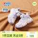 特步（XTEP）兒童旋鈕扣運動(dòng)鞋女童小童星紋高幫厚底休閑鞋 帆白/雪青紫 28