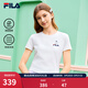 FILA 斐樂(lè )官方女子針織短袖衫2026春新款涼感時(shí)尚休閑小貓刺繡圓領(lǐng)T恤 云菇白-WT M 165/84A/M