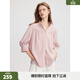 ELLE可露麗設計感立領(lǐng)襯衫女2025夏季新款寬松休閑時(shí)尚襯衣上衣 粉色 M