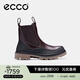 愛(ài)步（ECCO）女靴 女士百搭厚底增高切爾西靴牛皮靴子 革新214793 黑色/可可棕21479355275 36