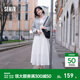 森馬（Semir）陳小紜|半裙女夏高腰拼接肌理純色2026新款松弛感慵懶垂感長(cháng)裙 本白10101 M