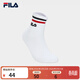 FILA 斐樂(lè )官方女襪中腰襪2026春季新款簡(jiǎn)約舒適襪子運動(dòng)襪中筒襪 標準白-WT XS