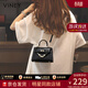 viney包包女包牛皮凱莉包品牌斜挎包輕奢生日禮物送女友老婆 【黑色】高檔實(shí)用ck風(fēng)手提單肩包