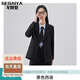 戈賽亞（gesaiya）灰色西裝套裝女感2026新款大學(xué)生面試正裝通勤休閑西服外套秋 黑色西裝 M