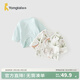童泰（TONGTAI）嬰兒和服半背衣純棉四季0-3個(gè)月新生兒衣服寶寶居家上衣2件裝 綠色（雙層護肚款） 52 碼(建議0-2個(gè)月身高50-55cm)