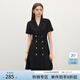 范思藍恩正式氣質(zhì)通勤連衣裙女夏季收腰顯瘦面試西裝裙 黑色 XS