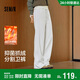 森馬（Semir）發(fā)熱抑菌抓絨抽繩分割寬松2025百搭闊腿褲女冬休閑褲109725127001