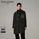 太平鳥(niǎo)男裝冬季毛呢大衣外套男B1AAD4351 黑色1（寬松） S