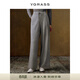 VGRASS維格娜絲冬季新款美利奴羊毛灰色慵懶風(fēng)休閑直筒針織褲 花灰色 S