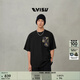 EVISU福神 男士海鷗燙金印花T恤2EAHTM5TS1179LFCT 黑色 M 寬松可選小1個(gè)尺碼