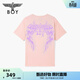 BOY LONDON【霓虹飛鷹】夏季男女潮牌紫外線(xiàn)變色百搭短袖T恤N01925 粉色 M