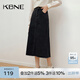 KBNE【商場(chǎng)同款】牛仔半身裙女2025秋冬新款中長(cháng)款流行爆款半裙 黑色 L