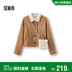 森馬（Semir）外套女冬季斜挎包分割仿麂皮仿羊羔毛2025巴恩風(fēng)夾克109725108022