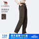 駱駝（CAMEL）加絨工裝褲男女防潑水直筒傘兵運動(dòng)褲 J35CAYL6024 松露棕 L