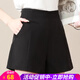 歐貝汐黑色短褲女夏季外穿高腰2026新款春秋辣妹闊腿女士薄款西裝短褲子 黑色 M