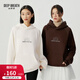 深呼吸DEEP BREATH女裝寬松加絨休閑套頭連帽衛衣外套女A301398 米白 S (2碼)