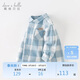戴維貝拉（DAVE＆BELLA）兒童襯衫2024秋裝男童襯衫格子上衣寶寶休閑棉襯衣
