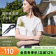 百圖（betu）女裝2026年春夏新款T恤配腰果絲巾撞色繡花袖口潮流短袖女2602T11 白色 M