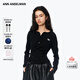ANN ANDELMAN【明星同款】修身長(cháng)袖T恤設計感堆褶針織不規則開(kāi)衫 黑色 XS