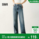 森馬（Semir）森柔|牛仔褲女春闊腿褲遮肉基礎ins女生小個(gè)子長(cháng)褲103125124001B