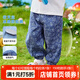 嘟嘟家寶寶夏裝牛仔長(cháng)褲輕薄透氣款兒童褲子男童休閑褲夏季童裝 藍色滿(mǎn)印 110 cm