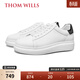 THOM WILLS內增高小白鞋男士經(jīng)典白色板鞋百搭休閑鞋厚底春季透氣商務(wù)男鞋 白色（鱷魚(yú)紋尾）G942-1 42 /8碼