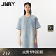 JNBY/江南布衣25夏新品連衣裙水洗A型短袖寬松休閑通勤5P4G10440 958/牛仔淺藍 L