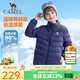 駱駝（CAMEL）兒童羽絨服加絨加厚輕薄款戶(hù)外防風(fēng)面包服外套中大女男童親子裝 芥藍色 【清潔度1000】 150 【含絨量高達90%】