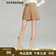 紅袖商場(chǎng)同款高腰休閑短褲冬季2024新款女裝金屬裝飾A字拼接直筒褲 烤奶駝色079 M