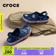 CROCS卡駱馳貝雅卡駱班洞洞鞋輕便耐磨拖鞋一腳蹬休閑鞋|205089 深藍/辣椒紅-4CC 41 /42(260mm)
