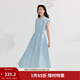 茵曼法式簡(jiǎn)約無(wú)袖連衣裙2025夏季女裝新款收腰顯瘦寬松a字長(cháng)裙子 淺藍色 S