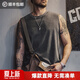 馬登工裝美式復古硬漢做舊背心男純棉運動(dòng)健身打底坎肩男士無(wú)袖T恤夏 舊炭黑 【砍袖/外穿/搖滾背心】 XL