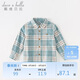 戴維貝拉春秋裝男童格子襯衫中大童棉襯衣兒童上衣童裝