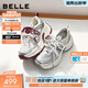 百麗（Belle）藍鯨舒適網(wǎng)面老爹鞋女26夏新款商場(chǎng)厚底增高休閑鞋F4Q1DBM6預售 紅色 37