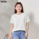 MsShe【天絲棉】大碼女裝2026款春夏裝胖mm短袖T恤巨顯瘦遮肚子上衣 圓領(lǐng)【短袖-天絲棉】純白色現貨 4XL