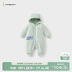 童泰（TONGTAI）嬰兒連體衣冬季純棉夾棉寶寶衣服新生兒連帽哈衣爬服綠色80cm