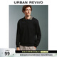 UR2026春季新款男通勤風(fēng)撞色翻領(lǐng)長(cháng)袖馬球衫UMF450116+ 正黑 XS