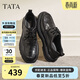 他她（TATA）2026春商場(chǎng)同款純色舒適百搭休閑皮鞋男 黑色 42