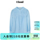 ELAND衣戀襯衫女前襟裥褶泡泡袖寬松純棉透氣上衣夏季新品 淺藍色(51)L/Blue S 160